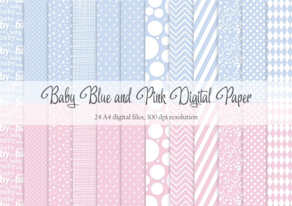 Baby Pink and Blue Digital Paper: A Complete Creative Resource for Crafters and Designers