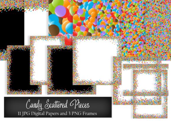 Candy Scattered Pieces Digital Paper