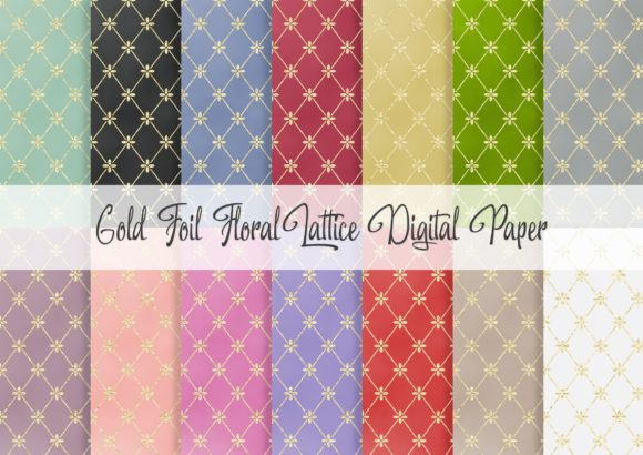 Gold Foil Floral Lattice Digital Paper: A Versatile Asset for Modern Creative Projects