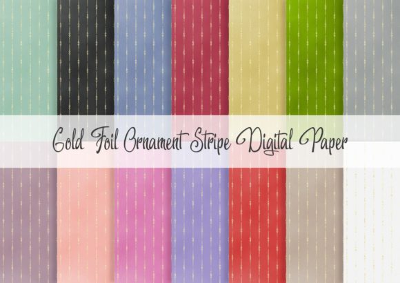 Gold Foil Striped Ornament Digital Paper for Stunning Creations