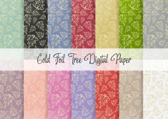 Gold Foil Tree Digital Paper: Elevating Creative Projects with Elegant Design