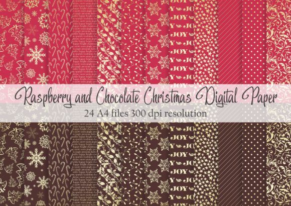 Raspberry and Chocolate Christmas Paper