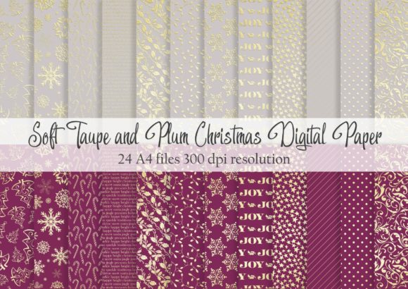 Soft Taupe and Plum Christmas Paper: Elevate Your Holiday Crafting with Elegant, Coordinated Designs