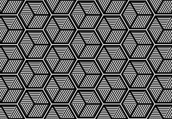 Triangle Lines of Hexagonal Pattern – Modern Monochrome Geometry for Design and Print