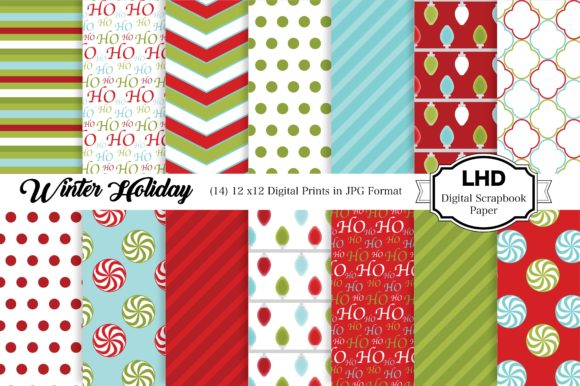 Winter Holiday Digital Paper for Creative Projects